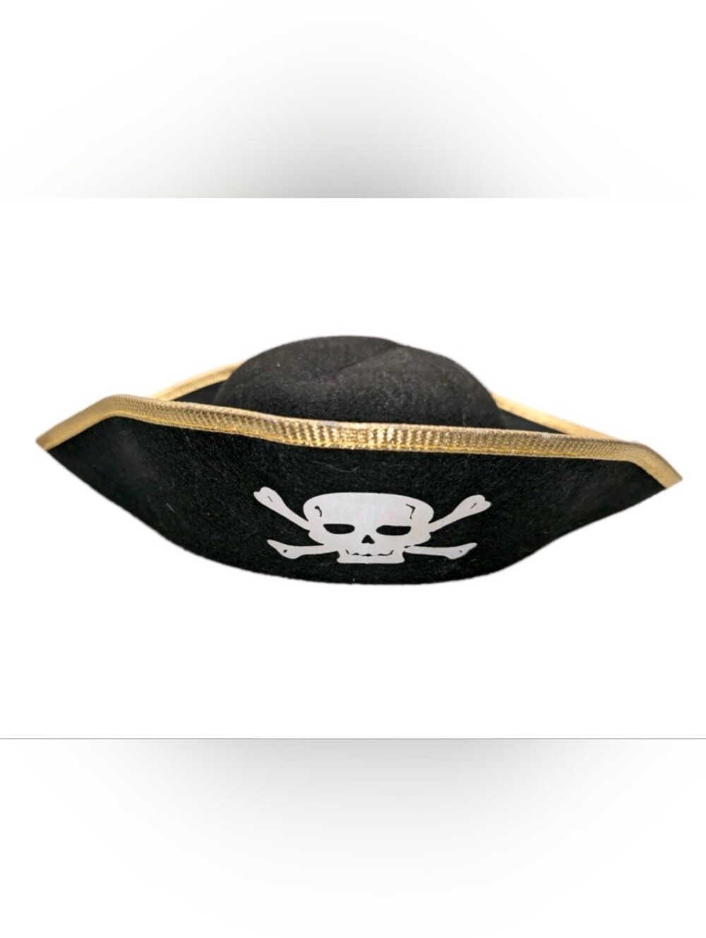 Hayes Specialty Corp. Black & Gold Pirate Hat Skull & Crossbones Costume